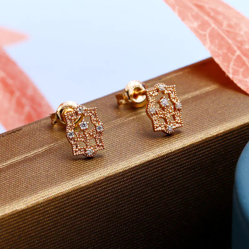 Zircon Rose Gold Earrings