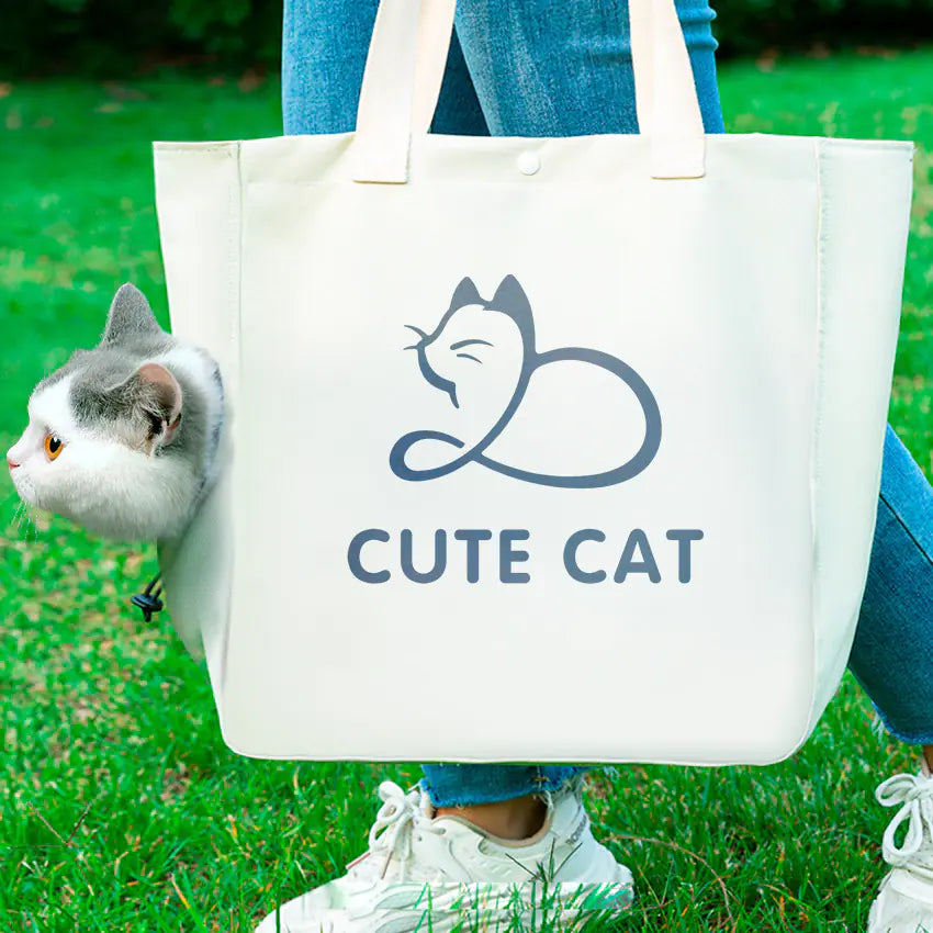 Pet Portable Outing Canvas Print Handbag