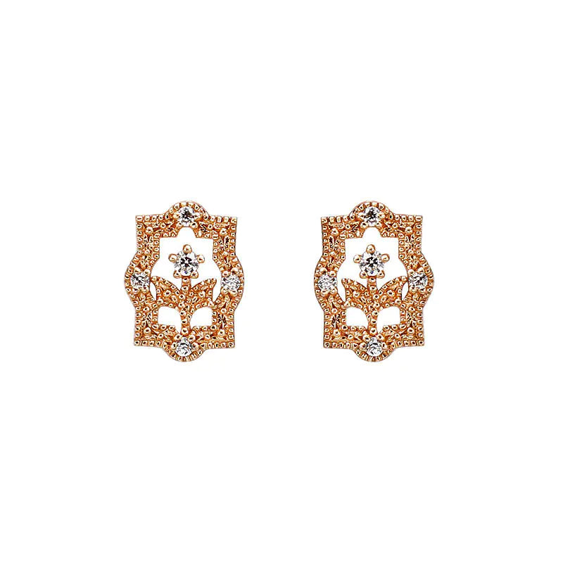 Zircon Rose Gold Earrings