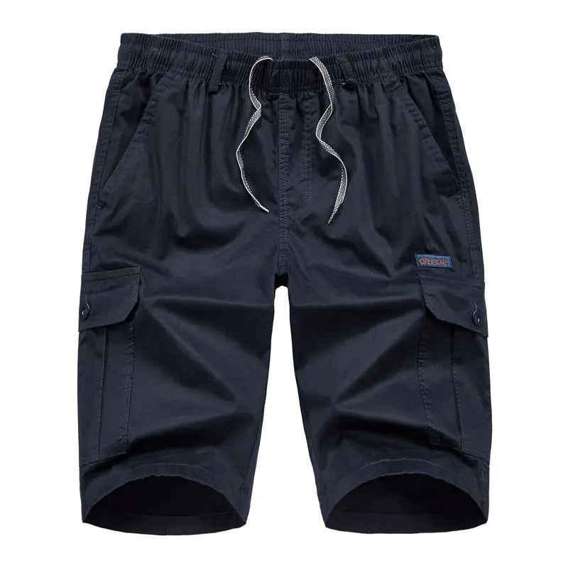 Multi-Pocket Elastic Casual Shorts