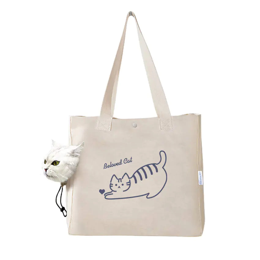 Pet Portable Outing Canvas Print Handbag