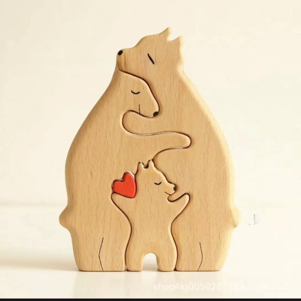 Wooden Animal Puzzle Decor Set