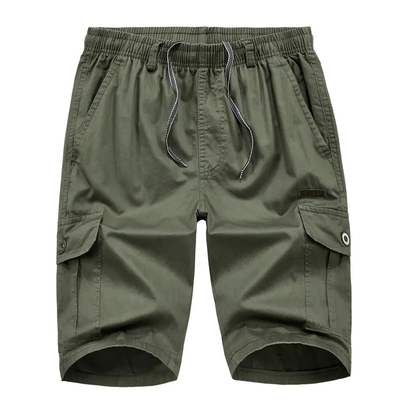 Multi-Pocket Elastic Casual Shorts